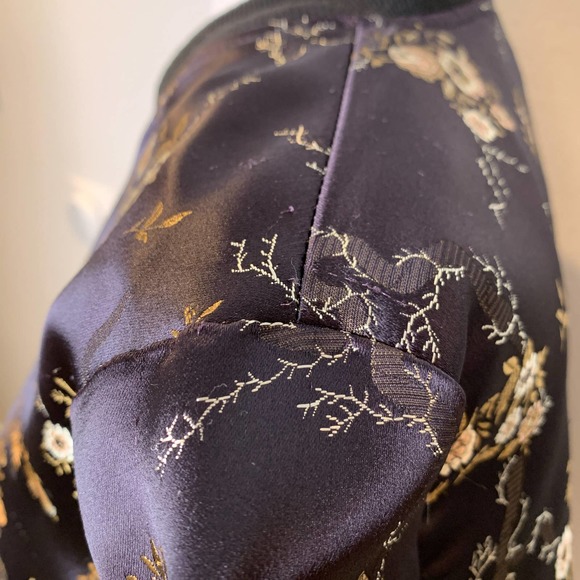 Missguided Satin Floral Embroidered Bomber Jacket - Picture 7 of 13